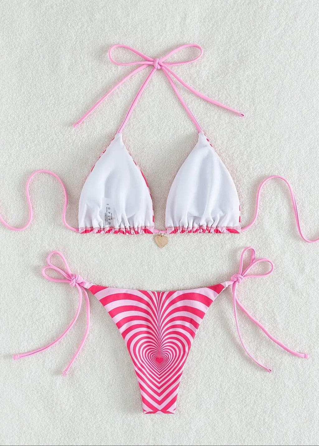 Heartwave - One-Piece Swimsuit with Optical Illusion Print