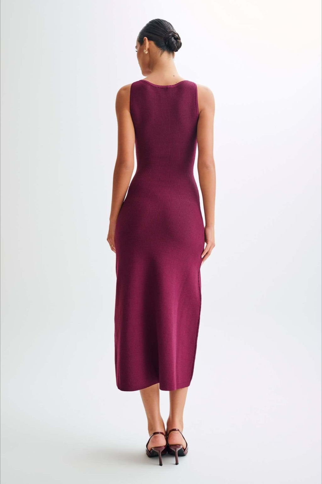 Fashion Buttoned Knit Work Dress