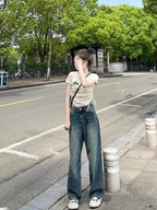 High Waisted Straight Leg Jeans