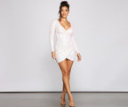 Serena Sequin Wrap Front Mini Dress