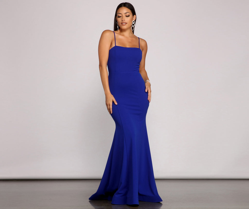 Leighton Formal Lace Up Crepe Dress