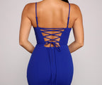 Leighton Formal Lace Up Crepe Dress