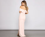 Coralie Off Shoulder Front Slit Dress