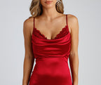 Shakira Cowl Neck Lace Mermaid Formal Dress