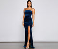 Claudia A Line Velvet Formal Dress