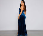 Claudia A Line Velvet Formal Dress