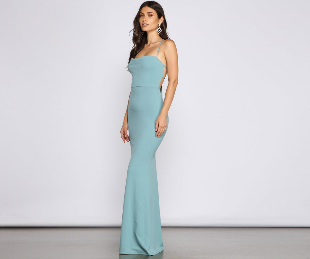Claudette Formal Lace Up Mermaid Dress