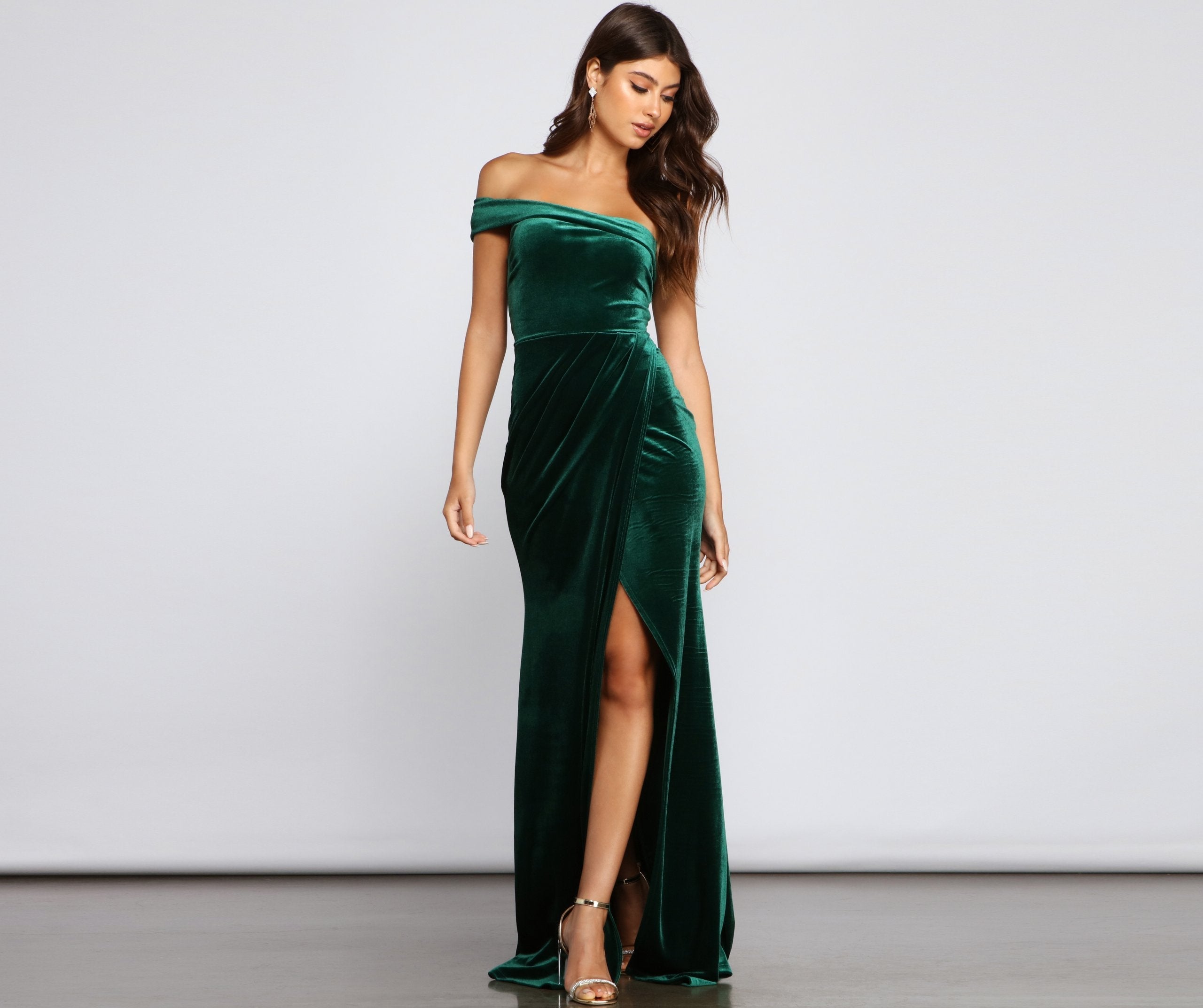 Cleo Formal One Shoulder Velvet Dress