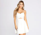 Crush On You Lace Bust Skater Dress