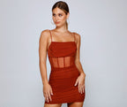Sheer And Stunning Corset Mini Dress