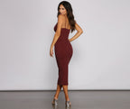 Comfy Chic Ribbed Knit Midi Dress