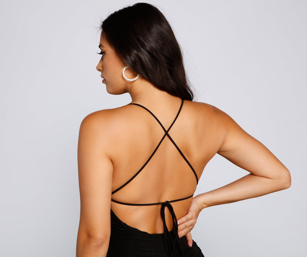Sleek And Sultry X Back Mini Dress