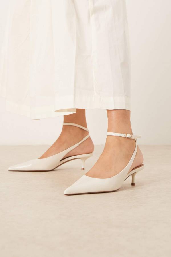 White Pointed-Toe Stiletto Sandals