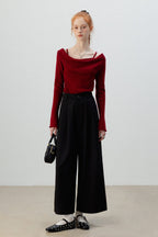 Layered Cowl Neck Knit Top