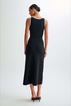 Fashion Buttoned Knit Work Dress