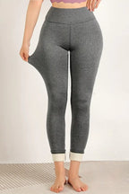 High-Waisted Fleece Lined Pebbled Thermal Leggings
