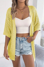 Solid Color Loose Short-sleeved Casual Knitted Cover-up