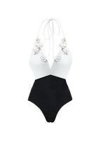 Palma Fleur - One-Piece Swimsuit with 3D Floral Detail and Wrap Tie