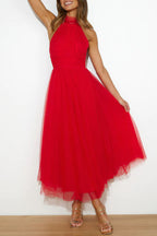 French fairy, ethereal chiffon patchwork detail suspender long dress