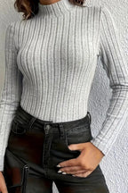 Slim Fit Mock Neck Knit Sweater