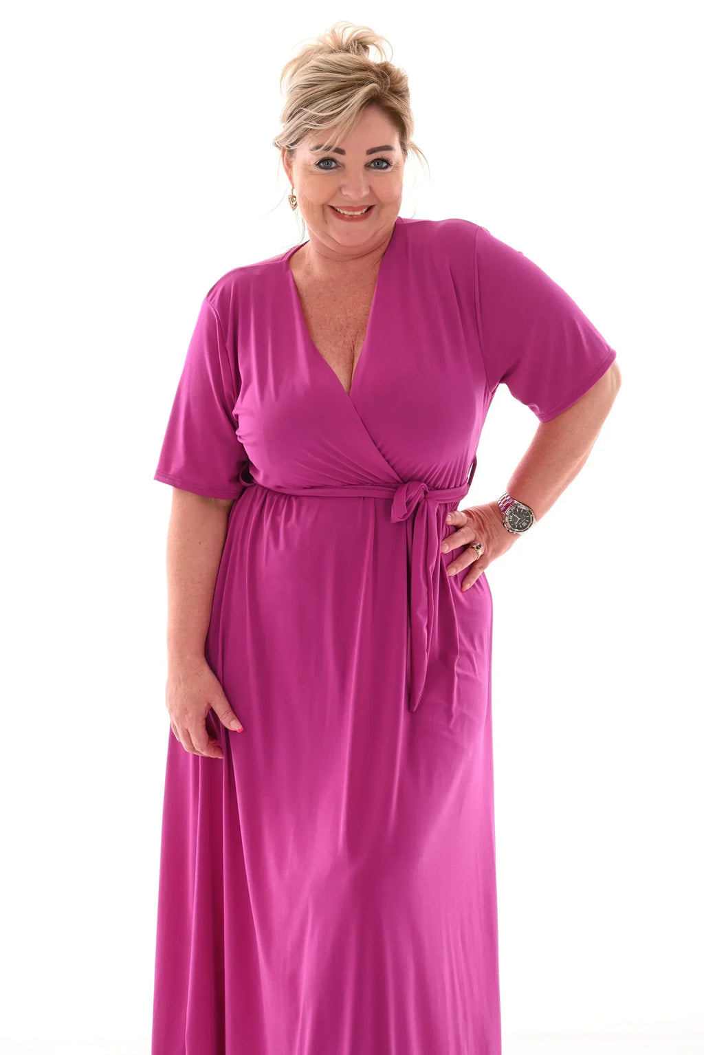 Leila Minimalist Maxi Dress Travel with Belt Designer Edit