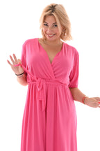 Leila Minimalist Maxi Dress Travel with Belt Designer Edit