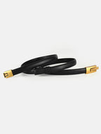 Leather Vintage Magnet Closure Slim Belt