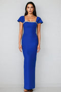 Gloria Blue Diamond Bandage Maxi Dress