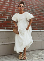 Puff-Sleeve Maxi Dress – Effortless Volume