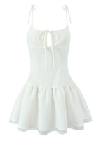 Ivory Ruffle Trim Mini Dress