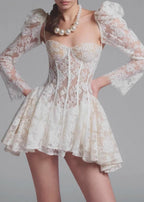 Juliette Sheer Lace Corset Mini Dress