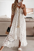 Adela Elevated Midi Dress in Mullet with Lace and Ruffles Evening Wear Edit