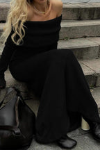 Off Shoulder Knit Sweater Dress