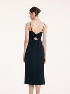 Back Twisted Spaghetti Strap Dress With Detachable Bra Pads