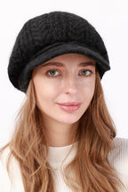 Fleece Lined Cable Knit Beret Hat
