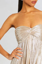 Strapless Slit Slip Prom Dress