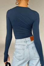 Long Sleeve Slim Fit Crop Top