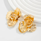 Liquid Irregular Ruched Round Earrings