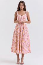 Patchwork Print Wrap Flowy Floral Dress