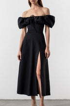 Tie Strap Split Hem Maxi Dress
