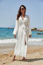Chiffon Tie Front Bikini Cover Up