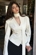 Elegant VNeck Office Blazer