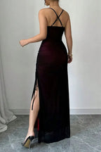 Vacation Mesh A-Line Maxi Dress