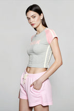 Contrast Panel Sexy T-shirts