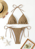 TextuRed Shell-Embellished Triangle Bikini Set