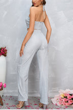 Crop Metallic Cami Top + Pants Set