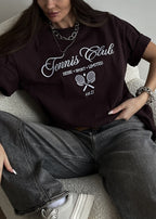 Tennis Club Oversized Graphic T-Shirt