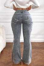 Y2K Deconstructed Raw Hem Skinny Micro Flare Jeans