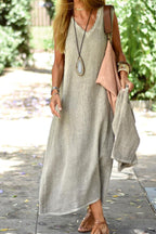 Solid Color Fashion Slim Long Dress