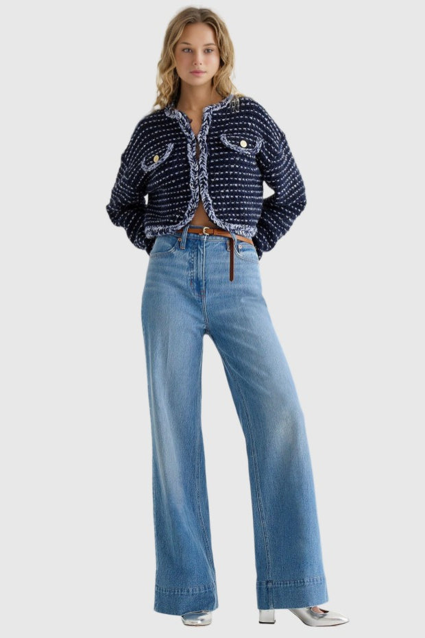 Wide Leg Stretch High Waist Relaxed Jeans